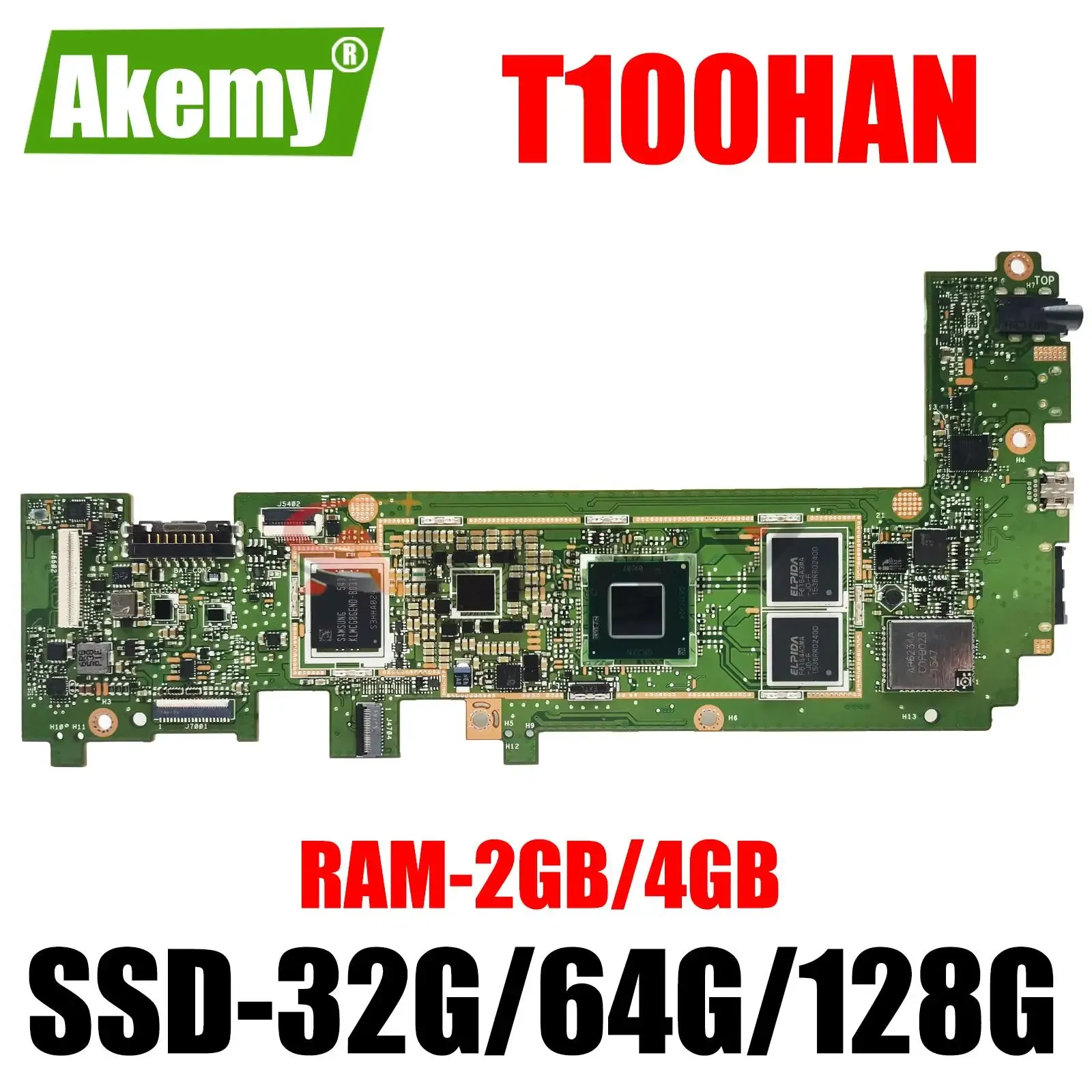 Материнская плата T100HAN 2GB RAM 64G SSD Notebook Mainboard для Asus Transformer Book T100HA T101H T101HA