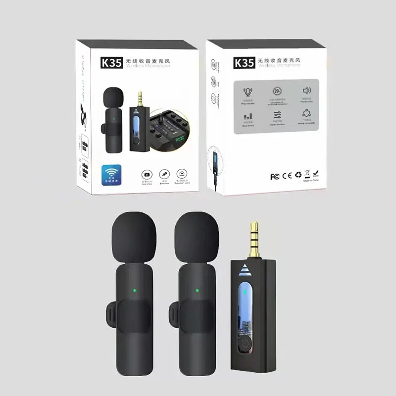 Mikrofony Oryginalne K35 MIC Wireless 3,5 mm Lavalier Lapel Mikrofon Redukcja Nagcia MIC dla głośnika aparatu megafon