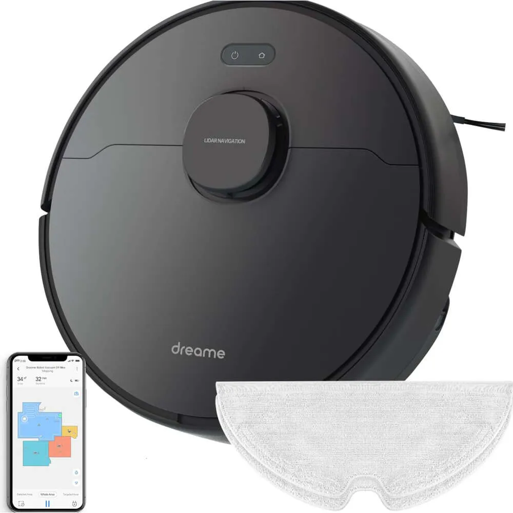 Dreame D9 Max Robot Vacuum och MOP Combo med Lidar Navigation, 4000PA Stark sug, 180 minuters körtid, 2-i-1-svep och MOP, kompatibel med Alexa-Ultimate Cleaning