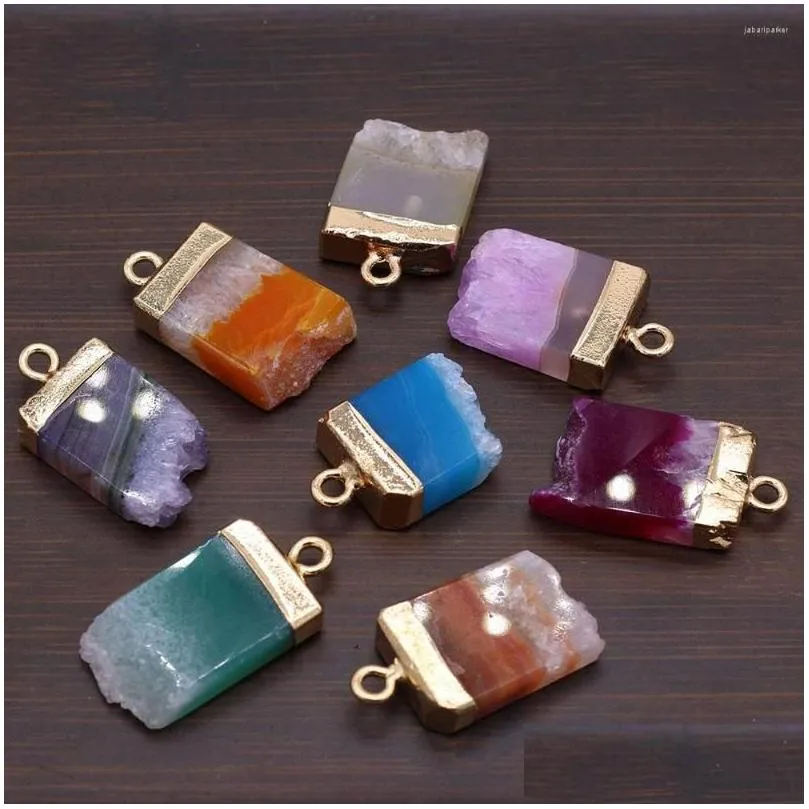 Pendant Necklaces Natural Stone Amethyst Agate Crystal Teeth Irregar For Jewelry Makingdiy Necklace Earring Accessorie Charm Drop De Dhpkn
