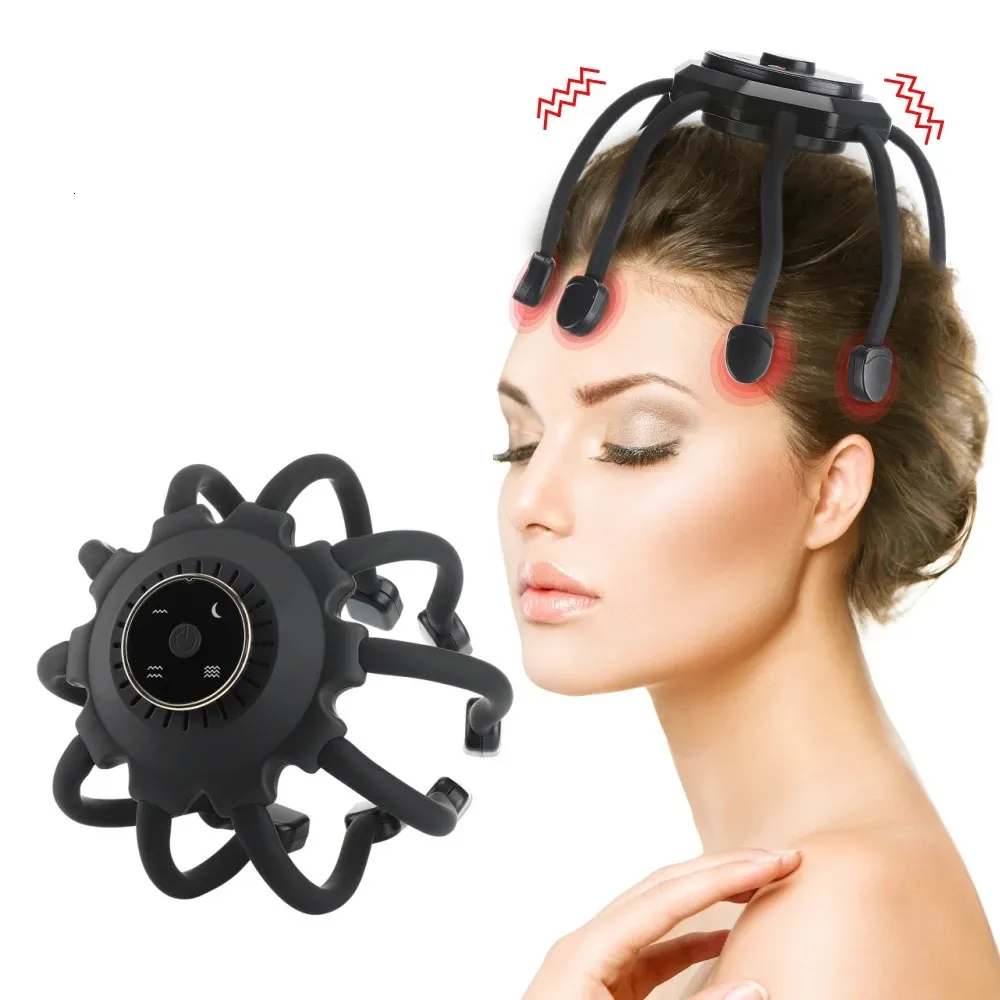 10 griffes Masse-tête électrique Masseur sans fil Connexion Octopus Stress Stress Health Care Migraine Relief Capotage Massage Massage Scratteur 240314