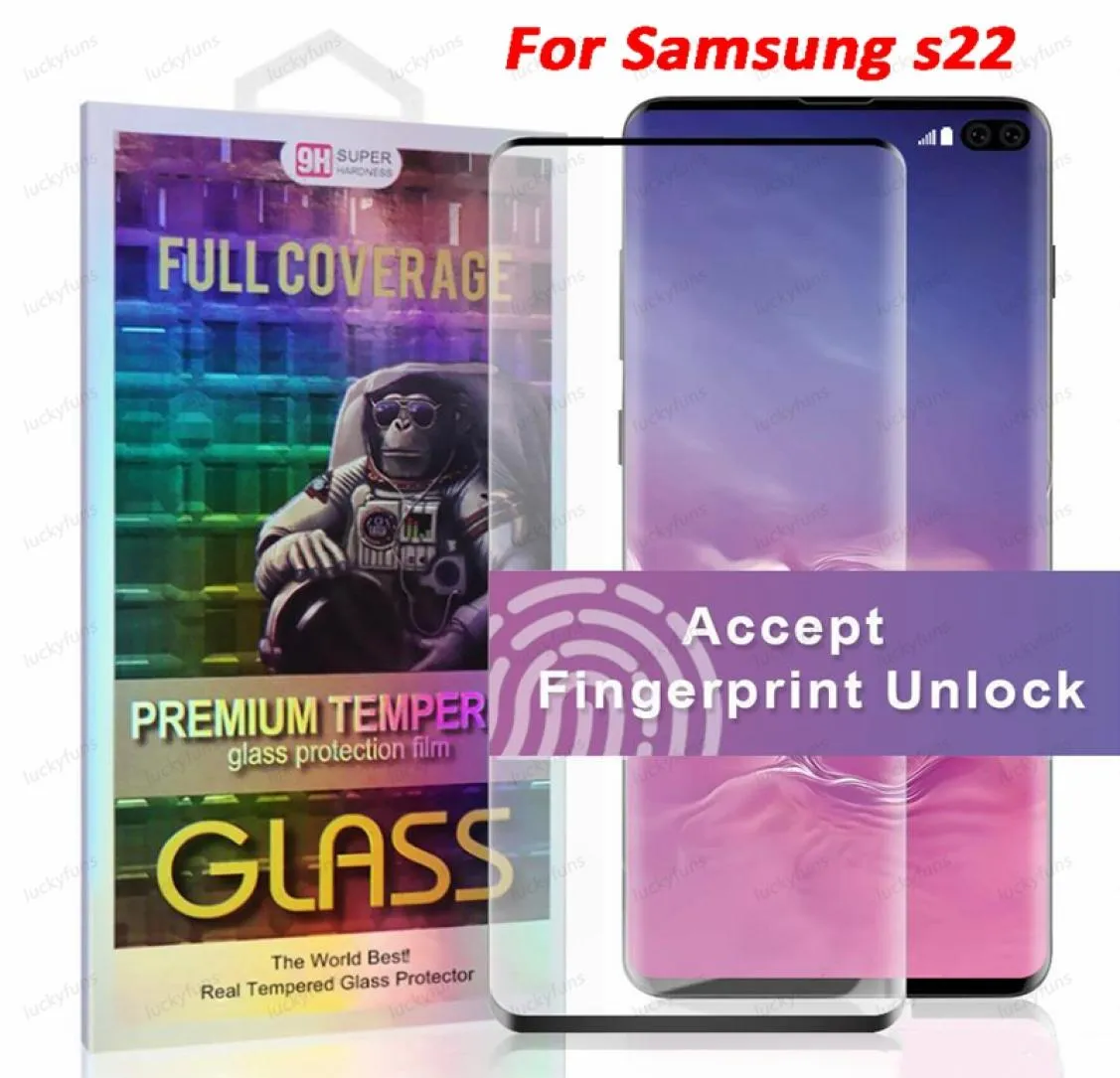 Samsung Galaxy S22 S20 S21 Note20 Ultra S10 S9 S8 Plus Tempered Glass Case Friendly Steel Film Edge6204431の3D曲線プロテクタープロテクター