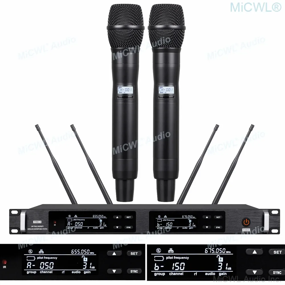 Microphones Ulxd Digital Wireless Microphone System Beta87 2 Microphones de diversité True Microphones à la main large gamme de transmission sans fil