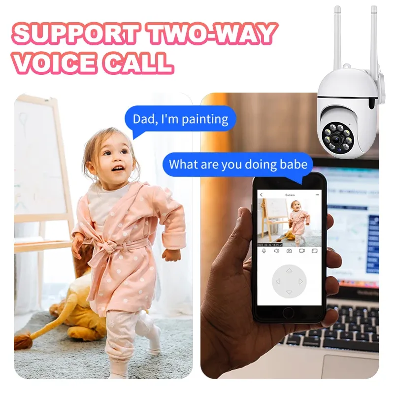 Câmeras com detecção de movimento Câmera de segurança de segurança interna Wi -Fi Câmera de monitor de bebê 1080p HD WiFi IP Camera 1080p HD Wi -Fi Survalance Camera