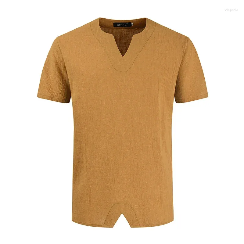 Camisetas masculinas 2024 Verão Manga curta Camisa Designer Rouse Rua Linen PLUS TAMANHO TOP V CUSCO PERSONALIDADE