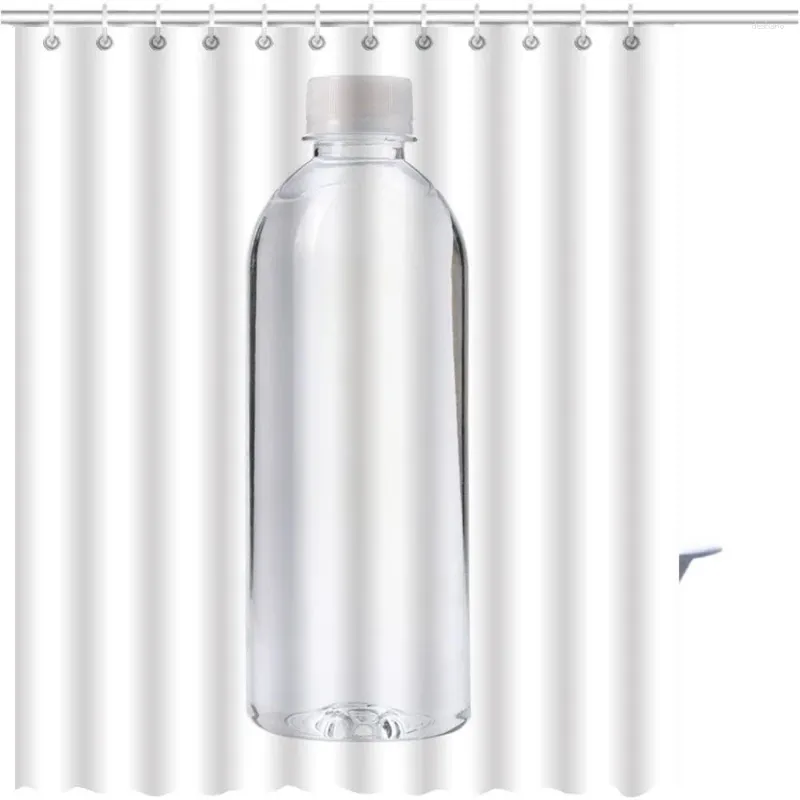 Rideaux de douche 3d rideau en plastique bouteille eau isolée sur un fond blanc graphique en polyester tissu de salle de bain décoration