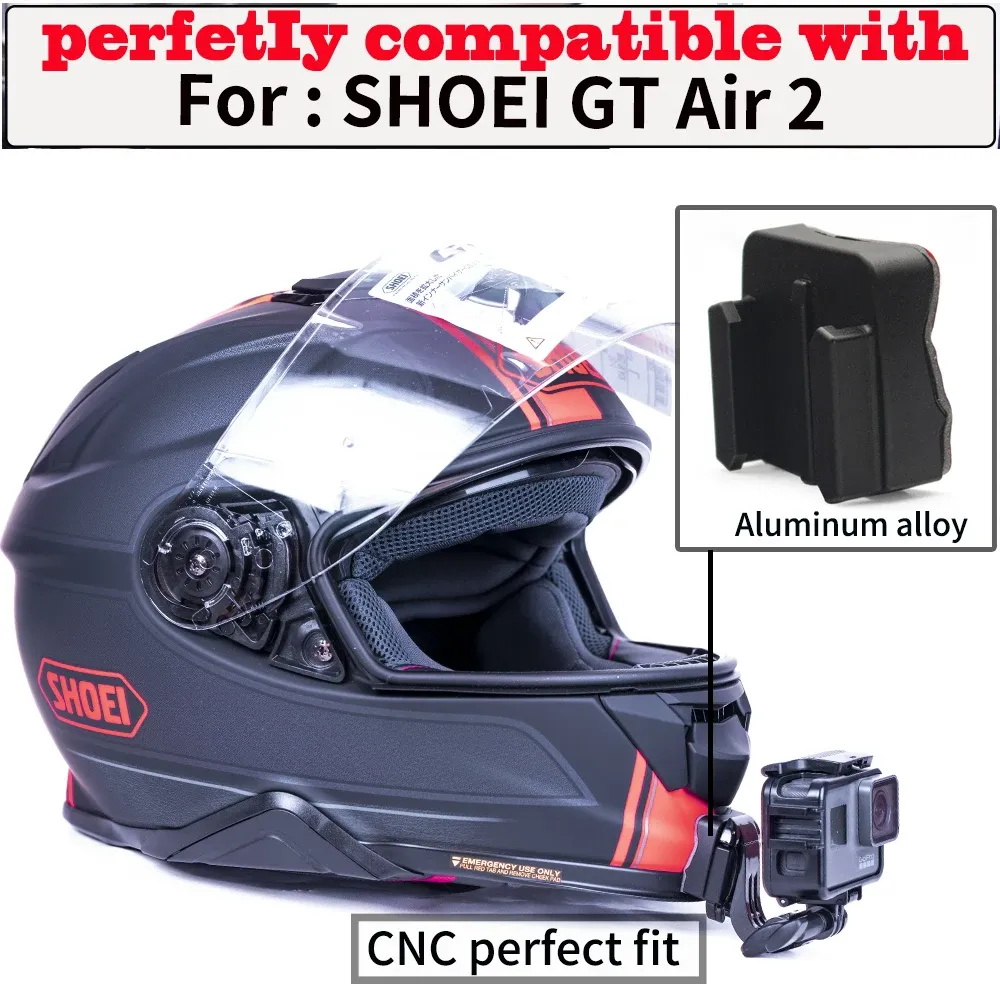 Câmeras Tuyu Personalize para Shoei GT Air 2 Motocicleta Supleta de queixo para o GoPro DJI Insta360 Acessórios de liga de alumínio da câmera esportiva