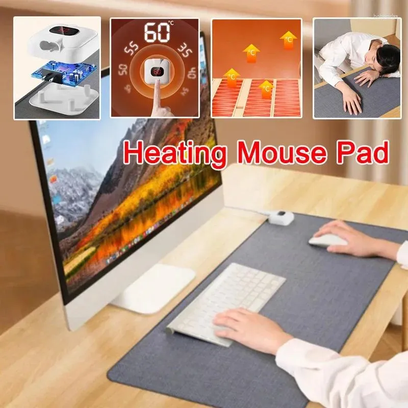 Halılar 52x26cm Isı Mouse Pad Masası Paspas Ekran Sıcaklık Isıtma Ofis Bilgisayar Masası Klavye için Kış Sıcak Elini Tutma