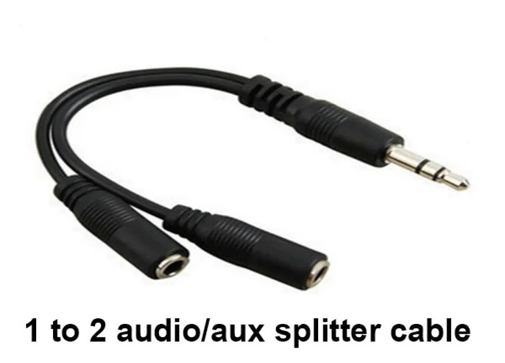 Black entier 1 mâle à 2 femelles 35 mm AUX Audio Y Splitter câble de haute qualité Adaptateur de casque 300PSLOT3430495