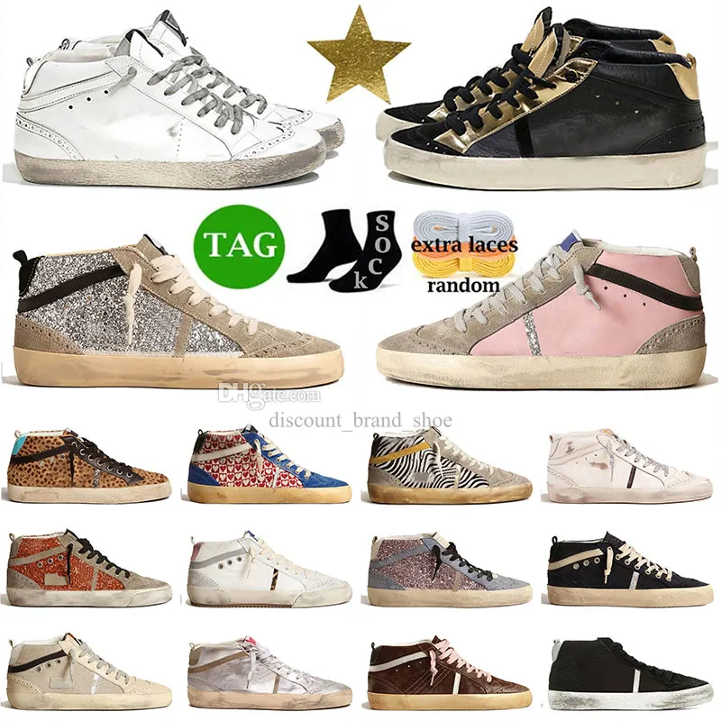 2024 Authentieke Golden Sneakers Mens Mid Designer Shoes Des Chaussures Goose's Dames Dirty Super Star Flat Black White Ball Star Trainers Heels Superstar Runners 35-46