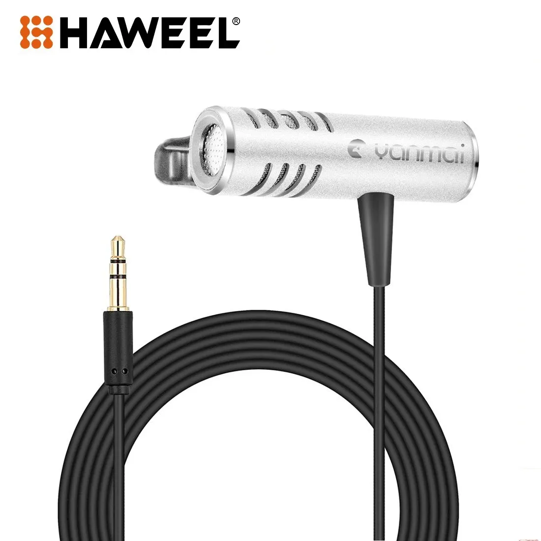 Microphones Haweel Professional Clidon Mic Mic Lavalier omnidirectional Double condenseur microphone Silver Yanmai R933