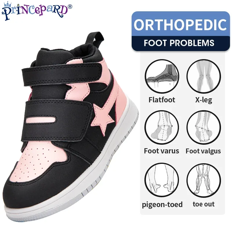 Sneakers Kids Sneakers Kinderen Orthopedische schoenen Tip Toe Walking Hightop Enkle Support Antislip Sole Trainers for Girls Boys