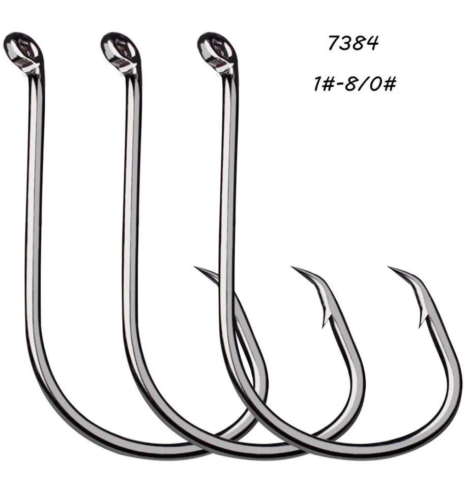 9 storlekar 180 7384 Crank Hook High Carbon Steel taggkrokar Asiatiska karpfiskeutrustning 200 stycken Lot F577200326