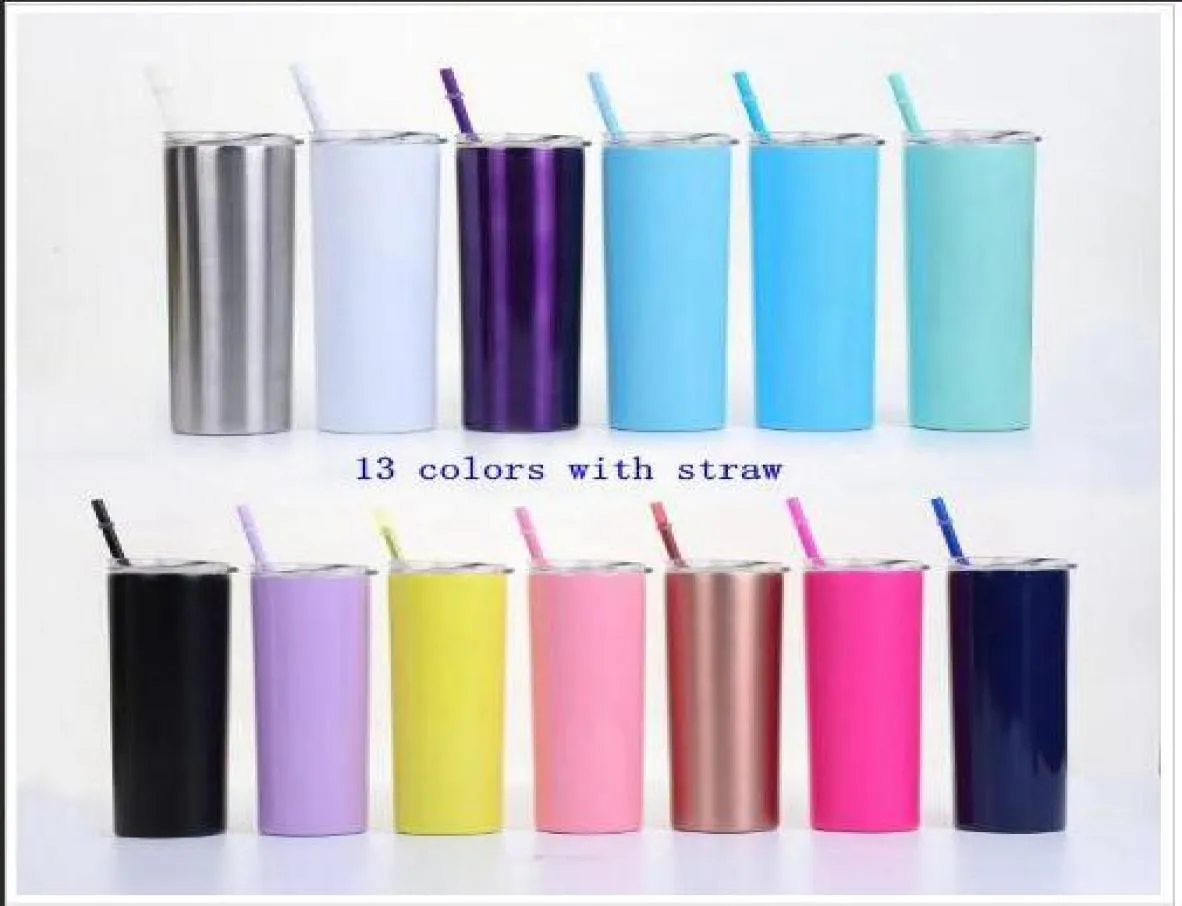 Stainless Steel Straight Water Bottle Insulated Tumbler Thermos Cups Vacuum Beer Coffee Mug Lids Straws 20Oz Double Layer Drinkwar6657135