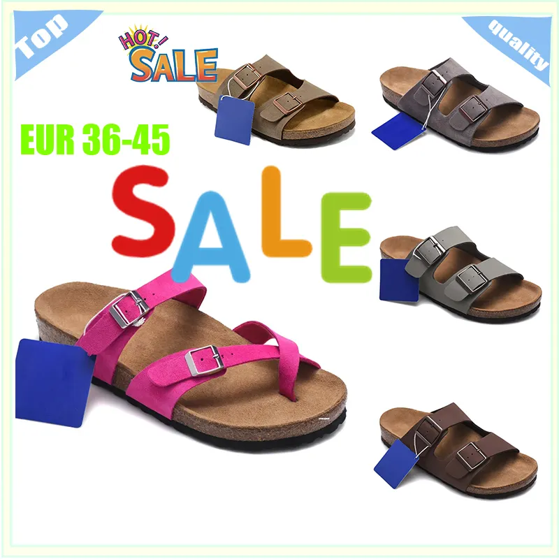 Mode komfort sommarkork tofflor män kvinnor lägenheter sandaler unisex casual skor strand tofflor flip flops lyxdesigner tofflor glidbanor storlek 36-45