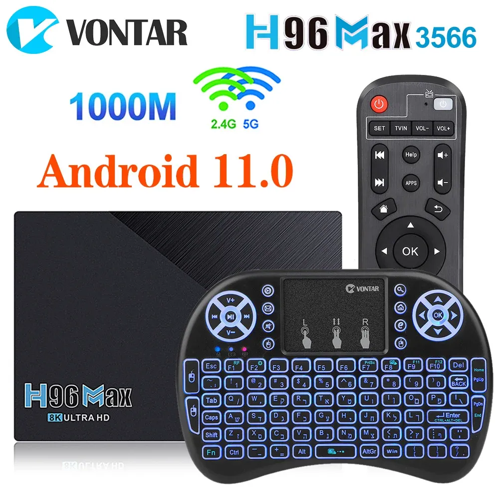 Box H96 MAX RK3566 Smart TV Box Android 11 8GB RAM 128GB 64GB 4G 32G Support 1080p 8K 24fps Google Play Youtube H96Max Media Player