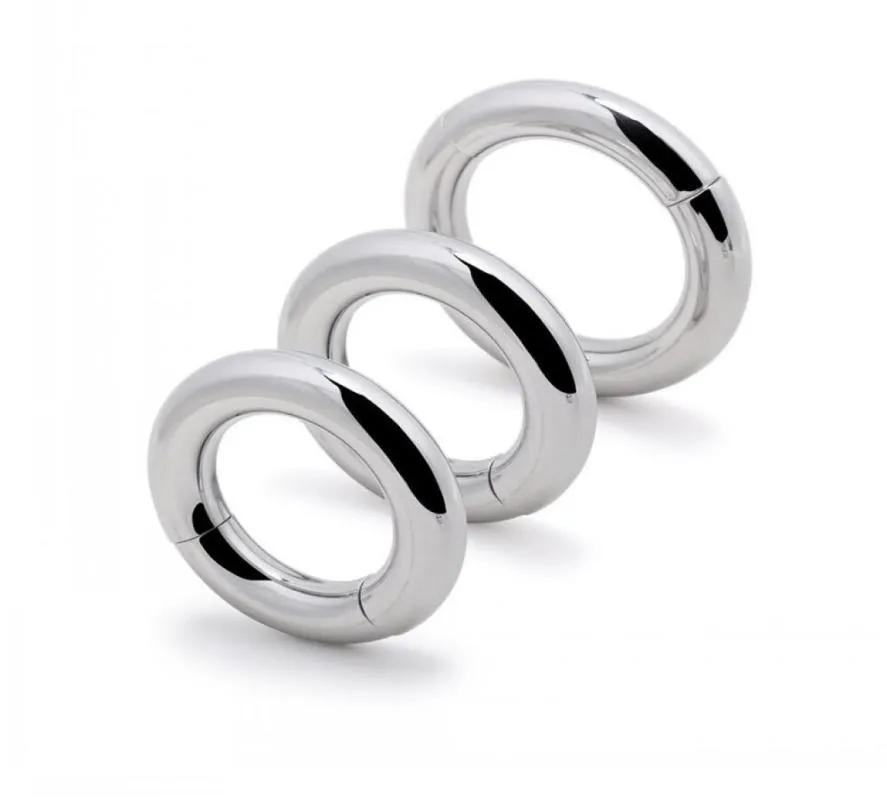 Male penis ring Cockrings Magnetic stainless steel scrotum bondage weight ball stretcher cockring rings adult CBT Toys8400809