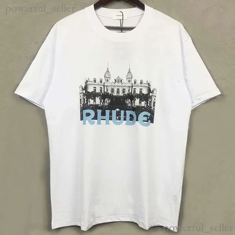 Therts Mens Rhude T-Shirt Castle Coconut Tree Windowsly Scenic Lose Sourble Shirt Tirt Men Men Women Top Tee 230816 Optimal 303