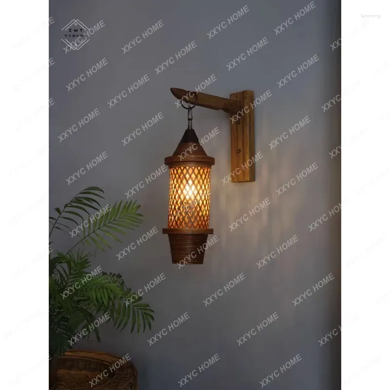 Muurlamp yuji -stijl eetkamer slaapkamer bedkamer bedgside zen thee trappen gang retro bamboe