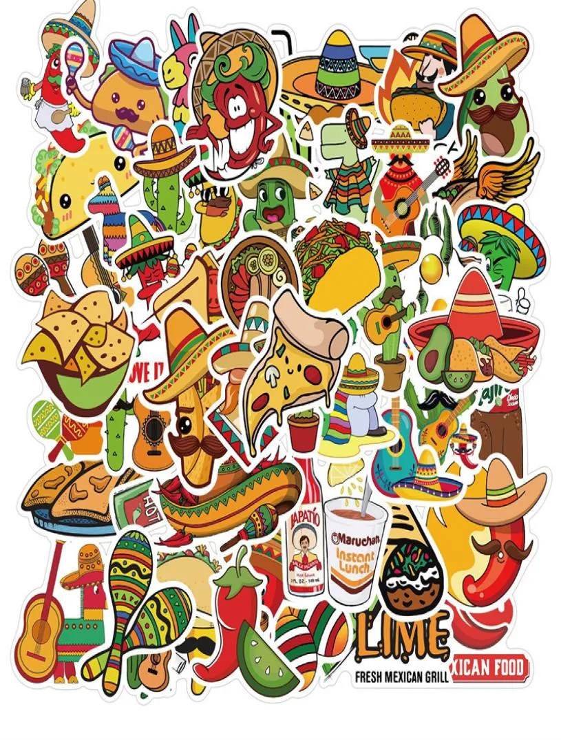 50pcs Mexican Music Stickers Pack for Water Bottle ordinateur portable Skateboard Motorcycle étanche décalant 2087986