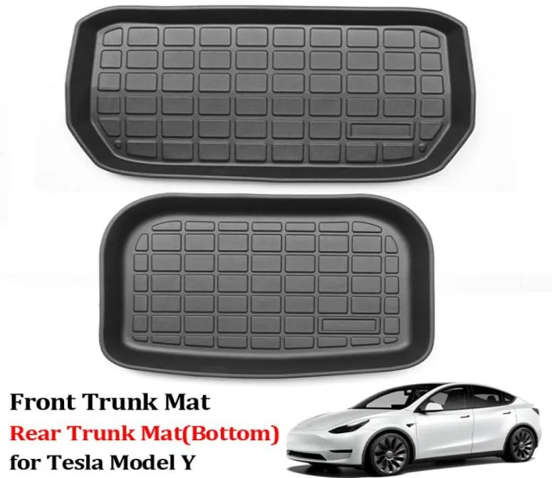 Front Trunk Mat för Tesla Model Y 2022 Tillbehör Modely Bakstamlagring Mat TPE Protector Cover Waterproof 2021 Car Parts6519098