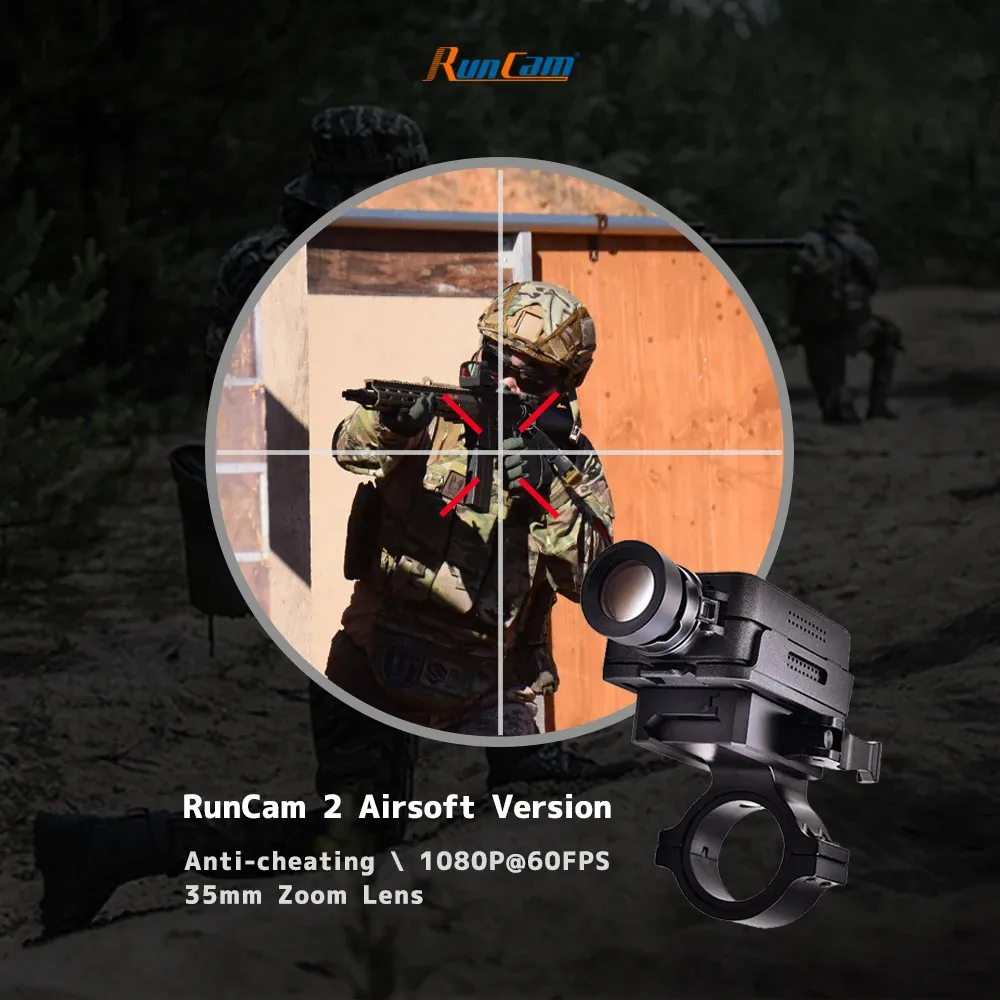 カメラRuncam 2 Tactical Airsoft Military Gun Scope Camera 40mm Lens 1080p Builtin WiFi App 850MAHハンティングペイントボールOurDoor CSゲーム