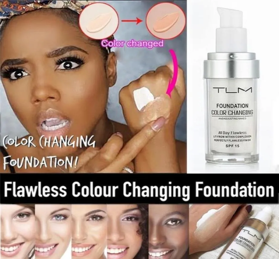 TLM 30 ml Magic Color Changing Liquid Foundation Make -up Base Naakt Face Cover Concealer Langdurige make -up Skin Tone Foundation5983183