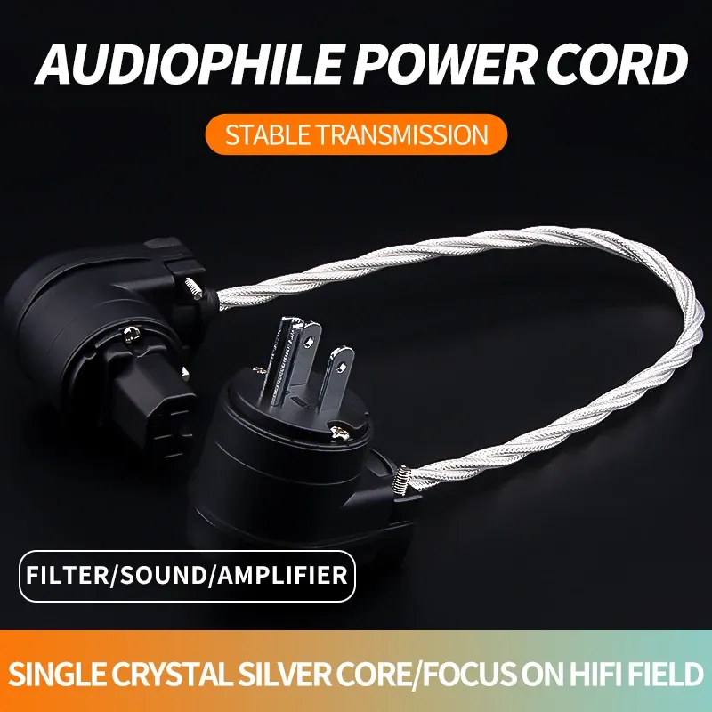 Адаптеры Высококачественный аудиофильный усилитель CD Player Player Power Crystal Cable Hient Pure Mopper US Power Cable Us Plugure