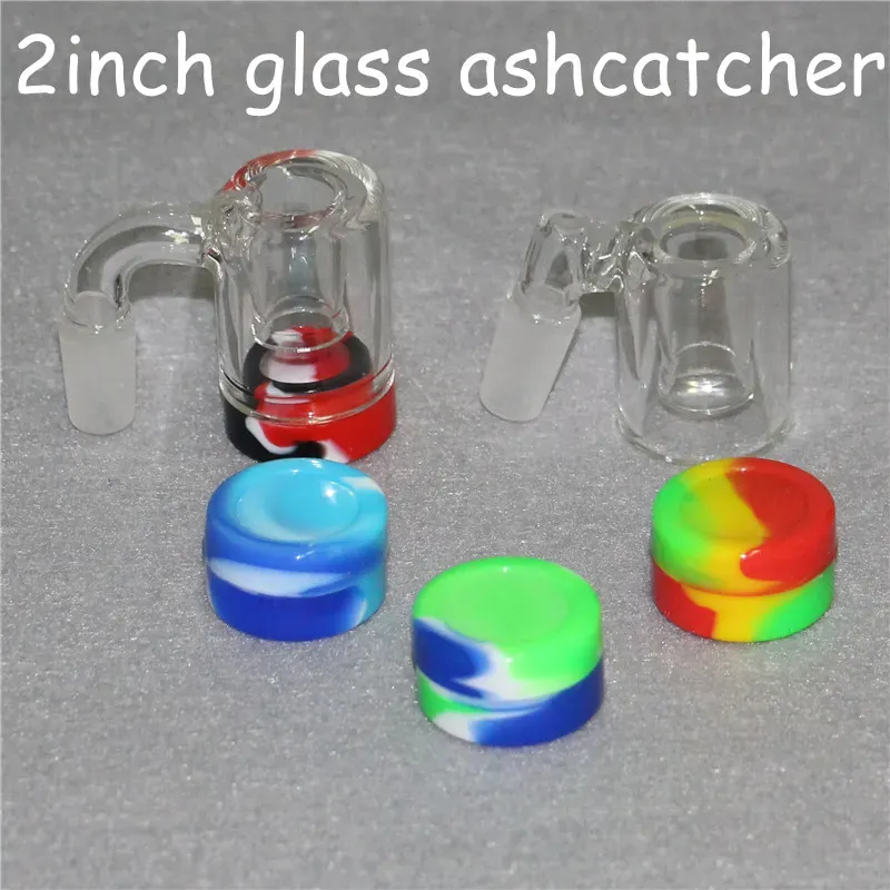Glass Reclaim Catcher Adapters Smoking Accessories 14mm Male Ash Catchers with silicone containers and quartz bangers bong oil rig for pipes