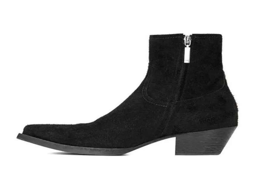 Man Paris Lukas Boots Suede puntige Toe Zipper Fashion Show Quality Boots Shoes4719634