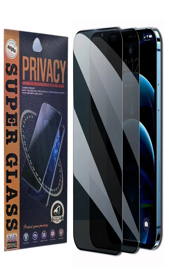 Privacte protecteur d'écran en verre trempé antipuis 25d avec package pour iPhone 14 13 12 11 Pro Max XS XR 8 7 6 Samsung S22 plus A131415506