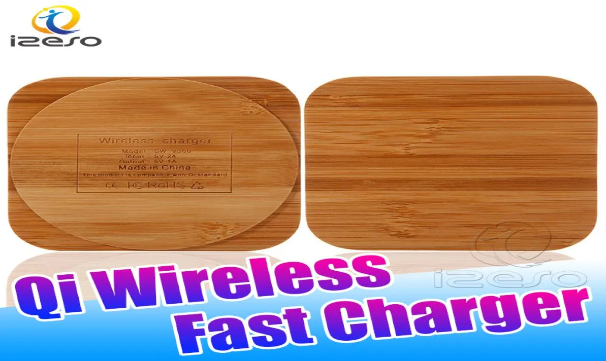 Wood Qi Wireless Charger Pad Bamboo -Qienable Fast Charging Pads для iPhone 13 12 Pro Max 11 Samsung S21 Ultra Charcers с RETAI1298436