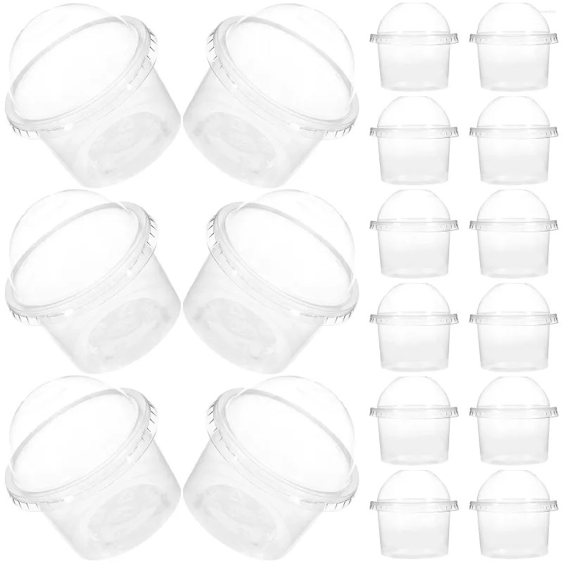 Engångskoppar sugrör 100 datorer glass kopp pudding container plastkakdessert pp bollar