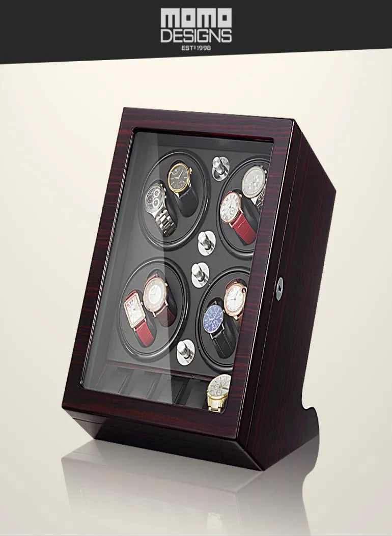 Watch Winder Holder Rotator Box 85 Automatyczne zegarki Wyświetlacz drewniane wiatrowe okręgi pudełko zegarkowe Mabuchi Motor2330929