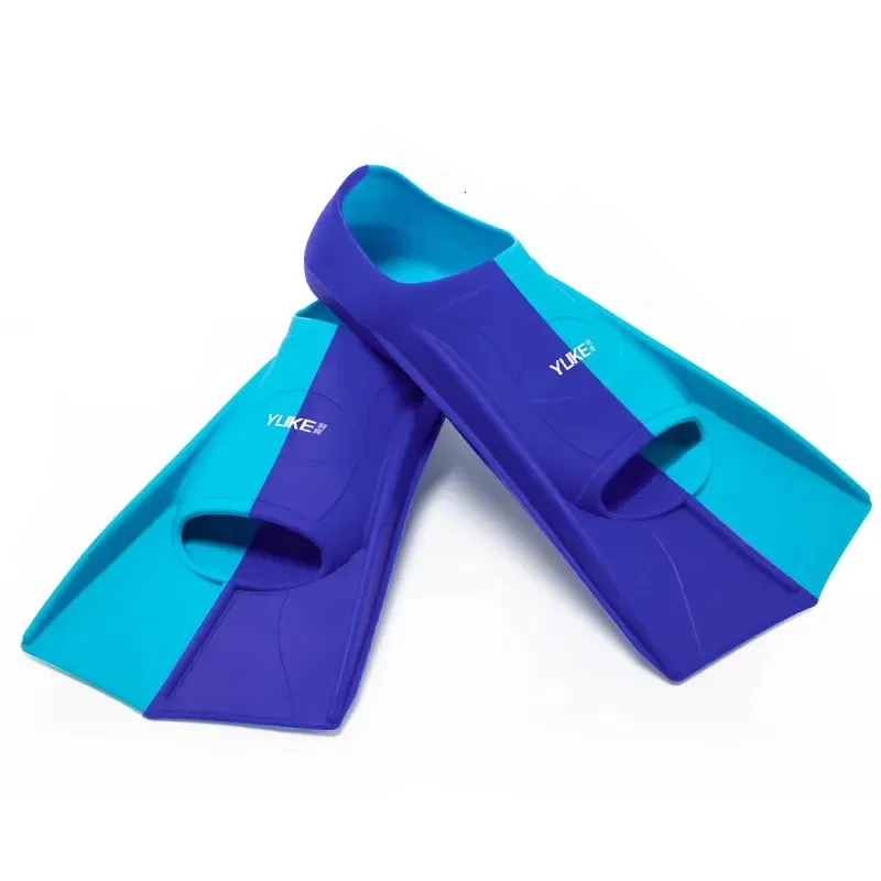 Swim Training Fins Silicone Professional Scuba Diving Short Men Women Snorkel Swimming Kids Flippers Equipment Set 240407