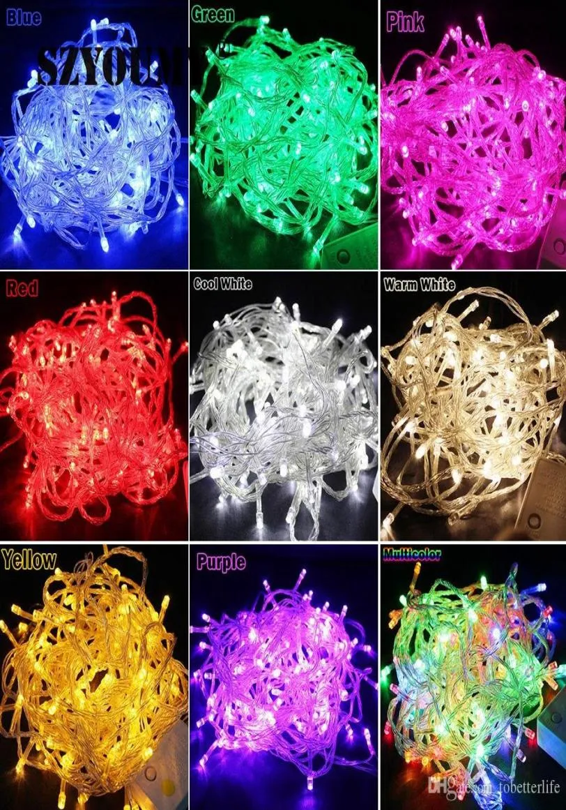 10m 100leds String Lights christmas party decoration Fairy Light Colorful 110V 220V US EU plug with end joint5183953