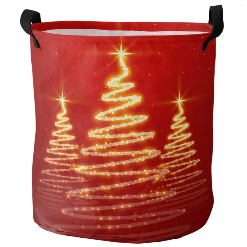 Sacs à linge arbre de Noël en or rouge sale panier pliable organisateur de maison