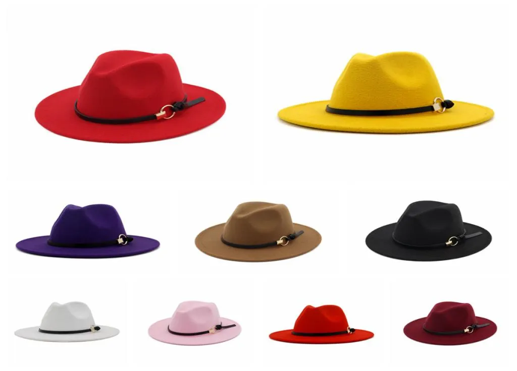 Femmes hommes Fedora Hat avec ruban en cuir fedoras jazz chapeau extérieur chapeau décontracté messieurs élégant largeur talent hiver panama cap yfa7221057