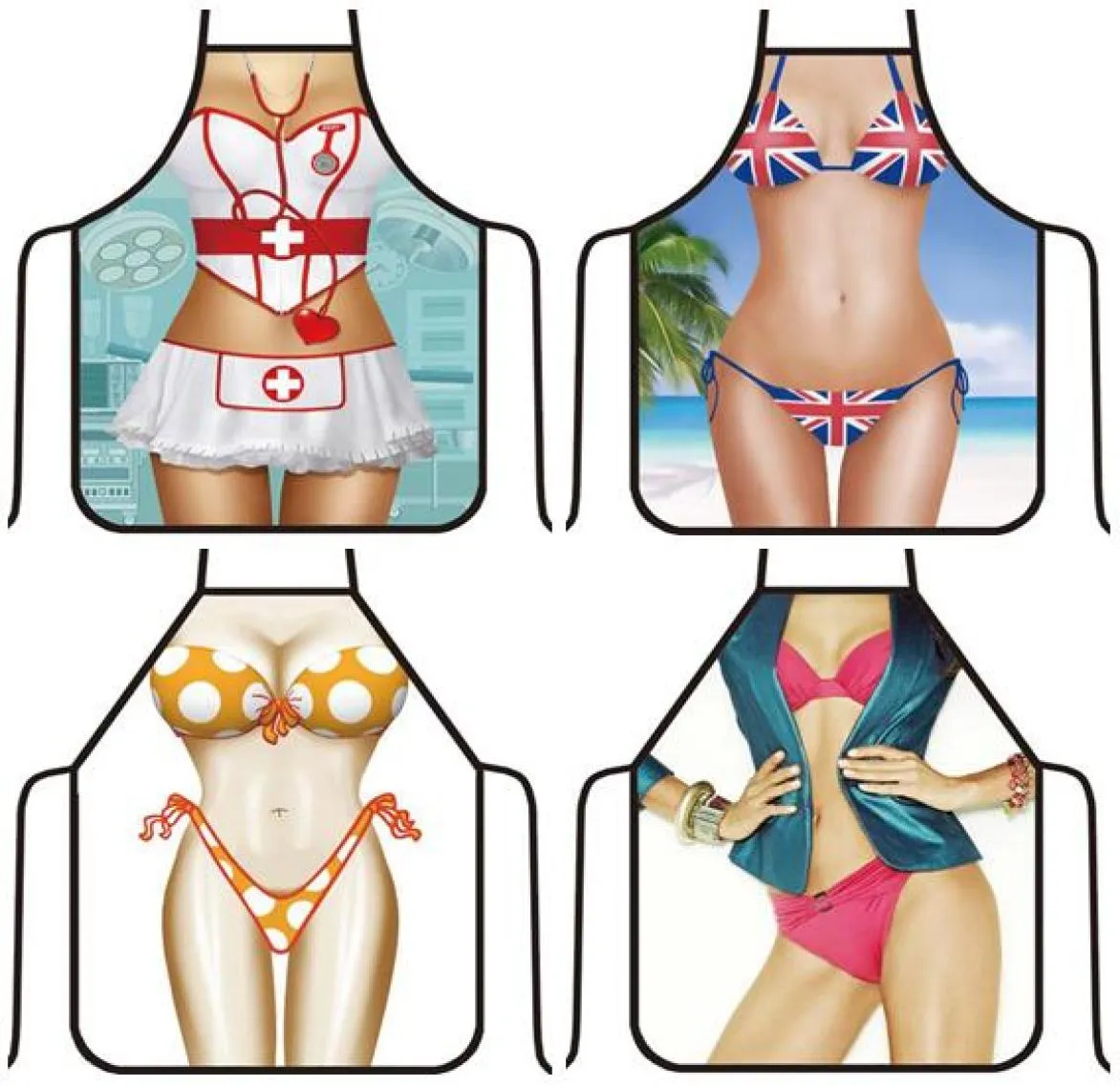 Aprons Sexy Funny Digital Printed Apron For Women Man Adult BBQ Cleaning Cooking Daily Home Kitchen Baking Accessories 5773cm Xma8203382