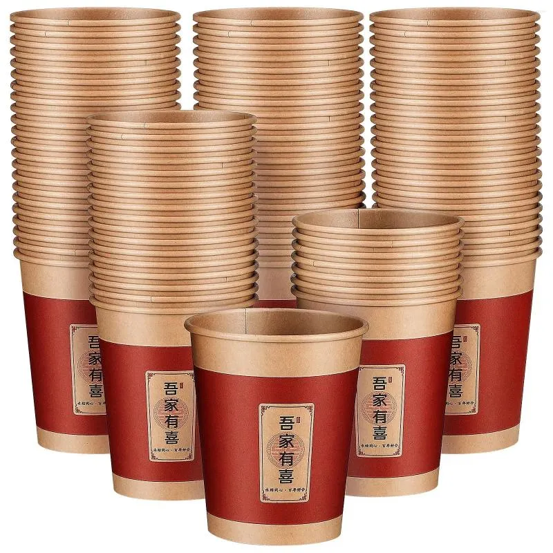 Disposable Cups Straws 150pcs Paper Banquet Juices Teacups For Wedding Party Health Tableware Cold Drink Cup