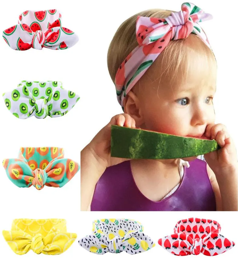 Summer New Fruit Series Children039s DIY Elastic Bow Rome Watermelon Baby Head Rope7325006