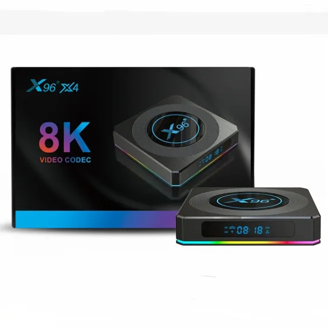 X96 X4 Smart TV Box Amlogic S905x4 Android 11 2.4/5G Dual WiFi 4G 32G 64G obsługa AV1 BT HD 4K 8K RGB Light Media odtwarzacz TVbox