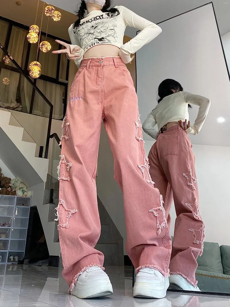 日本未入荷★Cozy Worldwide★PINK WASHED JEANS【関税込】 DHgate.com:WCFCX STUDIO Pink High-Waisted Wide-Leg Denim