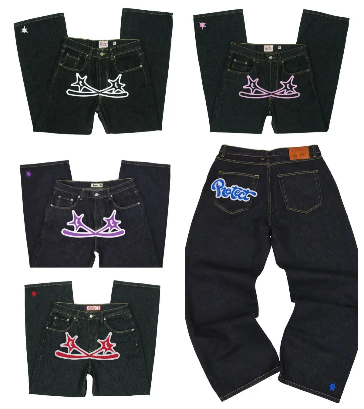 Calça jeans de jeans roxa calça jeans calças de alta qualidade de alta qualidade de streetwear retro calças de moletom casual