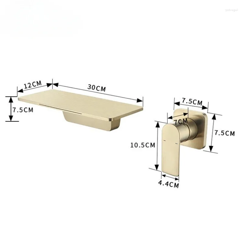 Kitchen Faucets LL Brass Wall Bathroom Faucet With Single Handle Basin