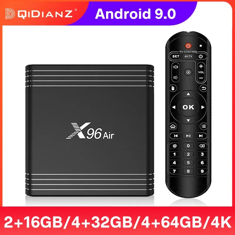 ボックスX96エアスマートテレビボックスAMLOGIC S905X3 ANDROID 9.0セットトップボックス8K 1080P MAX 4GB RAM 64GB ROMサポートDLNAメディアプレイ