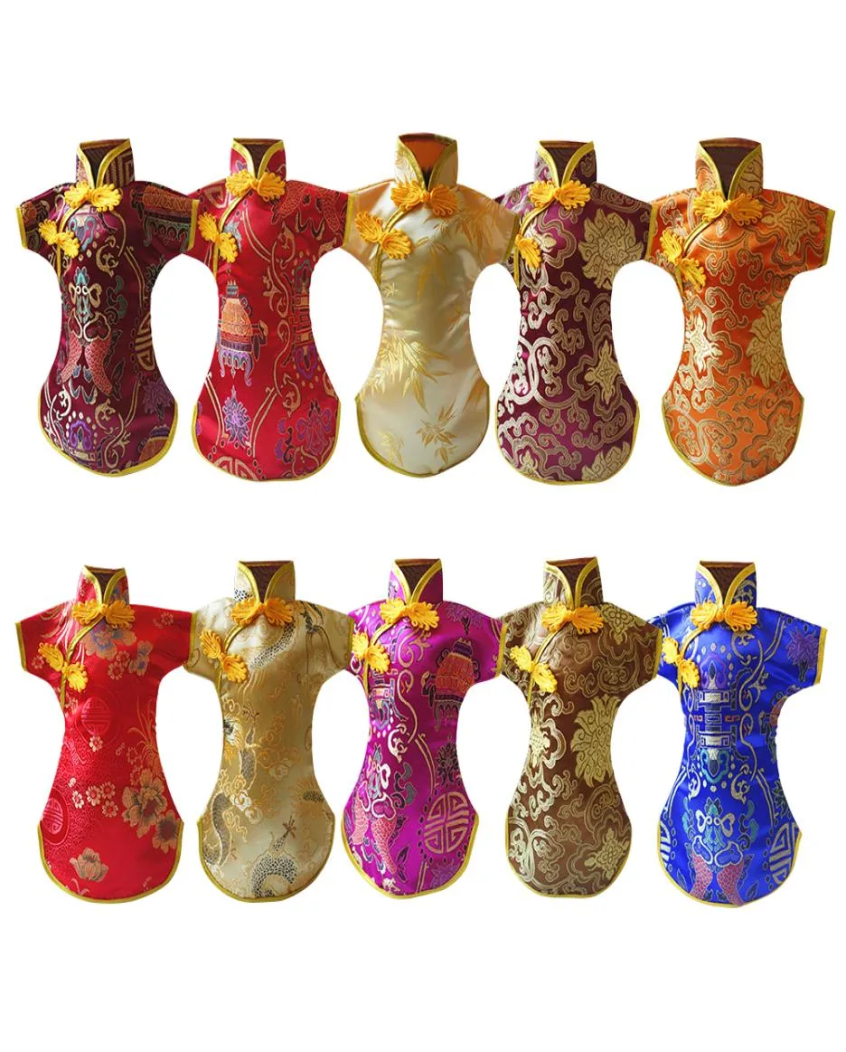 Tang Dress Decorative Party Embroidery Chinese Style Non Slip Wine Bottle Cover6536655