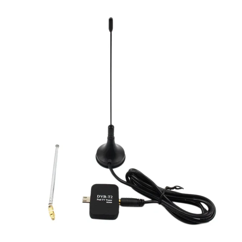 Box DVBT2 TV Antenne Receiver Digital MicroUSB tuner pour Android Mobile Phone Pad HD TV Stick avec Dual Antenne