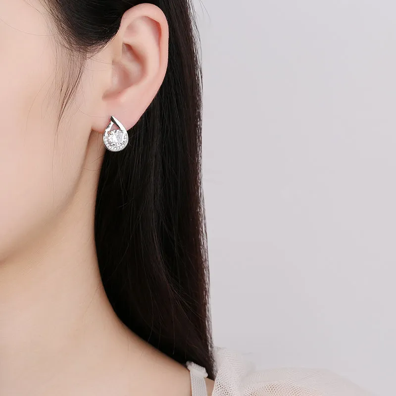 Gioielli in argento sterling 925, orecchini a perno piccoli e graziosi con cristalli trasparenti in zirconi cubici, regalo per ragazze e adolescenti._voghion.com