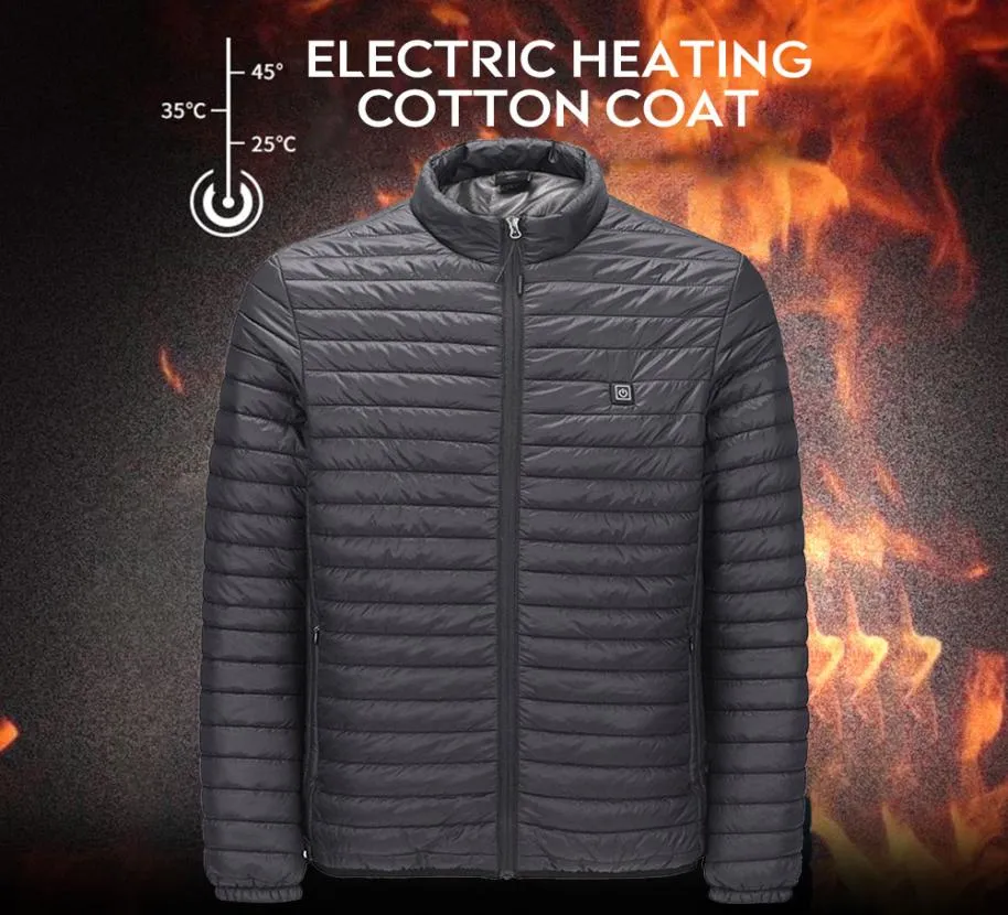 Varm kappficka USB uppvärmd kappa uppvärmningsjacka Tvättbar blixtlås Vindtät temperatur AJUSTABLE Electric Vest Heated7036055